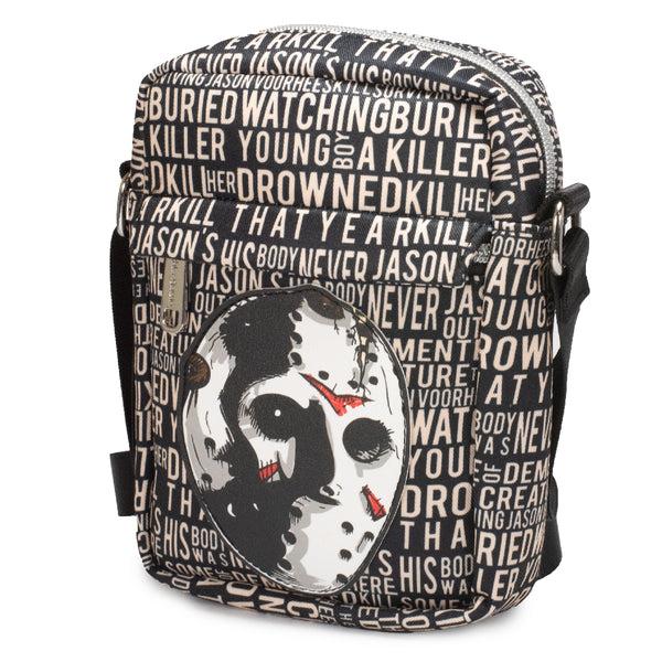 buckle down Women's Crossbody Wallet - Friday the 13th Jason Mask with Quotes Collage
