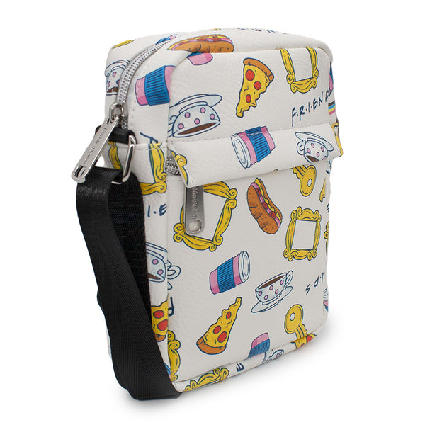 Buckle Down Women's Crossbody Wallet - Friends Television Show Icons Collage White Multi Color