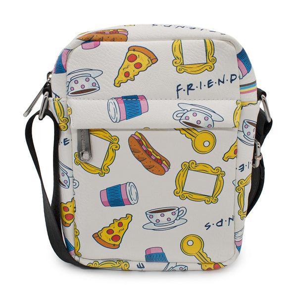 buckle down Women's Crossbody Wallet - Friends Television Show Icons Collage White Multi Color