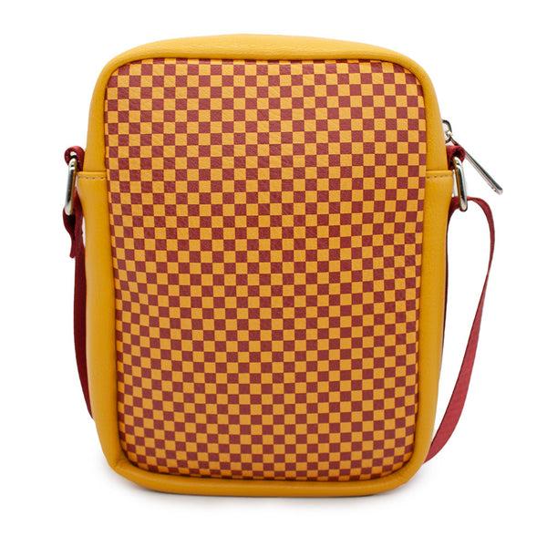 Buckle Down Women's Crossbody Wallet - Harry Potter GRYFFINDOR Lion Icon Checker Golden Yellow Red