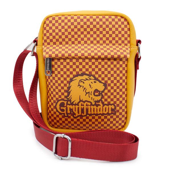 buckle down Women's Crossbody Wallet - Harry Potter GRYFFINDOR Lion Icon Checker Golden Yellow Red
