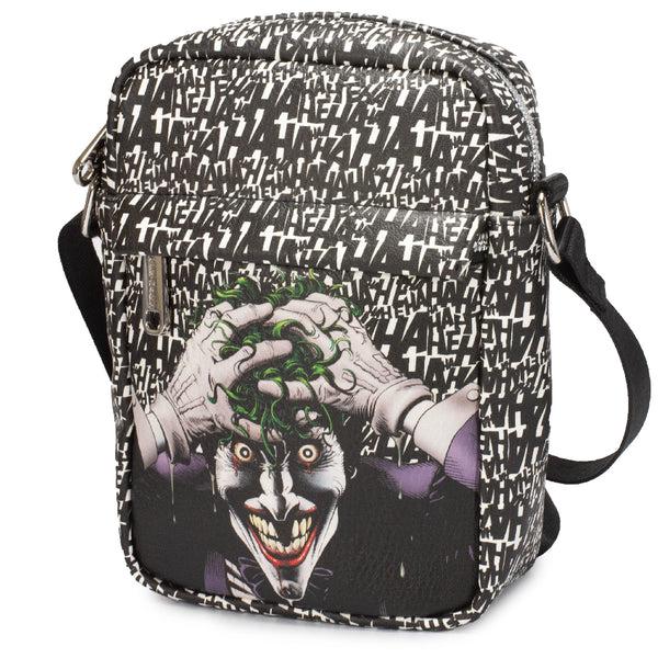 buckle down Women's Crossbody Wallet - Joker The Killing Joke Holding Head Pose HAHAHA White Black