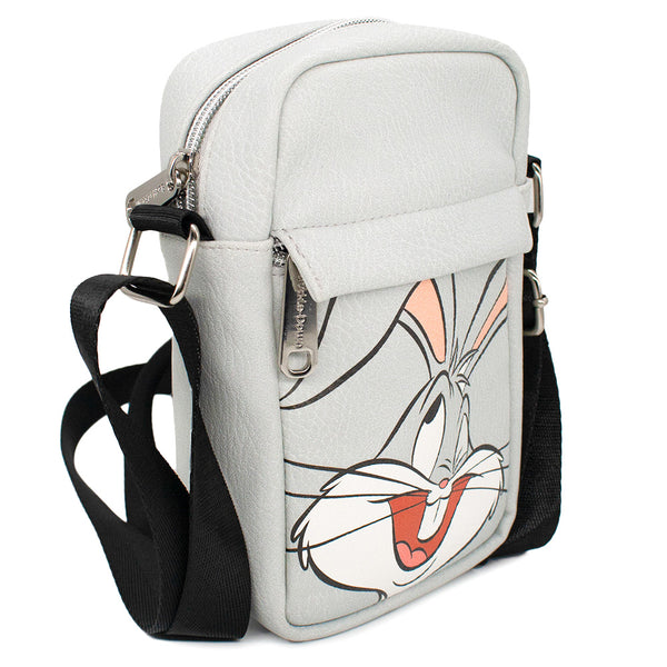 Buckle Down Women's Crossbody Wallet - Looney Tunes Bugs Bunny Winking Face Gray