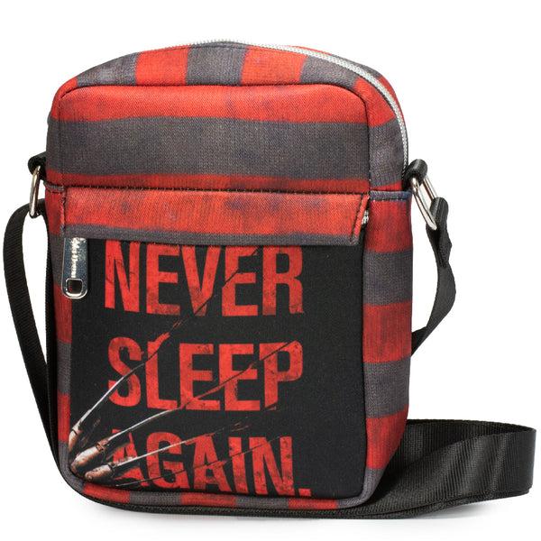 buckle down Women's Crossbody Wallet - Nightmare on Elm Street Freddy Krueger Stripes NEVER SLEEP AGAIN Red Grays