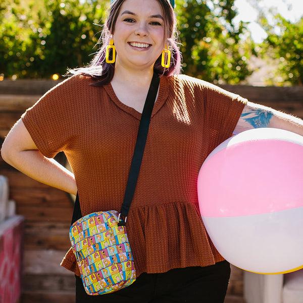 Buckle Down Women's Crossbody Wallet - Scooby Doo 5-Character Face Blocks Multi Color