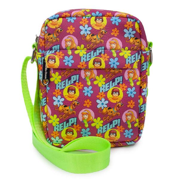 buckle down Women's Crossbody Wallet - Scooby Doo RELP Flowers with Daphne and Velma Collage Pink