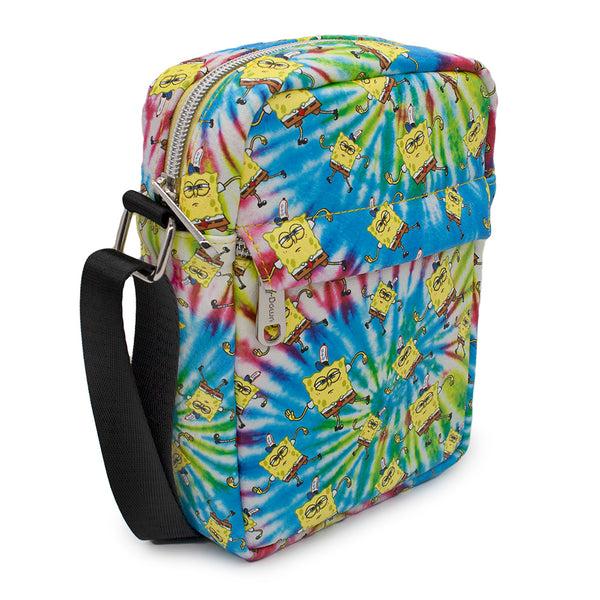 Buckle Down Women's Crossbody Wallet - SpongeBob Dancing Pose Scattered Tie Dye Multi Color