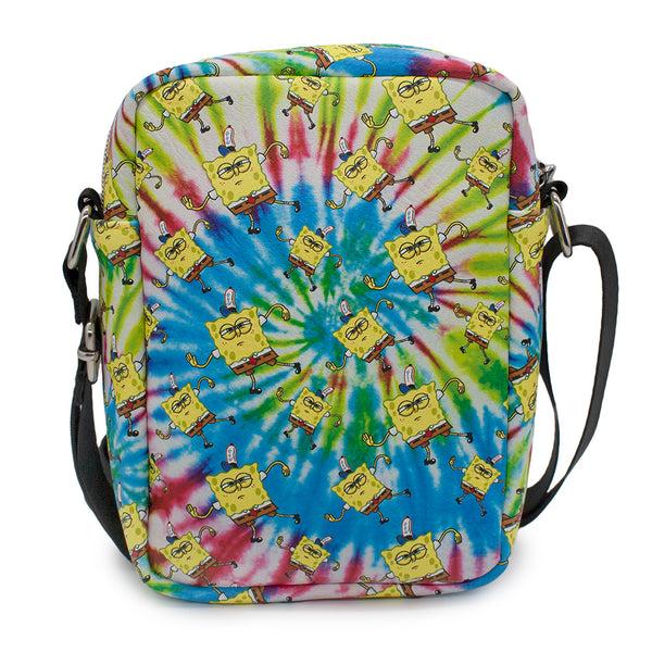 Buckle Down Women's Crossbody Wallet - SpongeBob Dancing Pose Scattered Tie Dye Multi Color