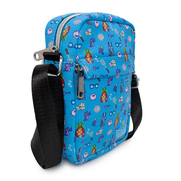Buckle Down Women's Crossbody Wallet - SpongeBob SquarePants Under The Sea Icons Collage Blue
