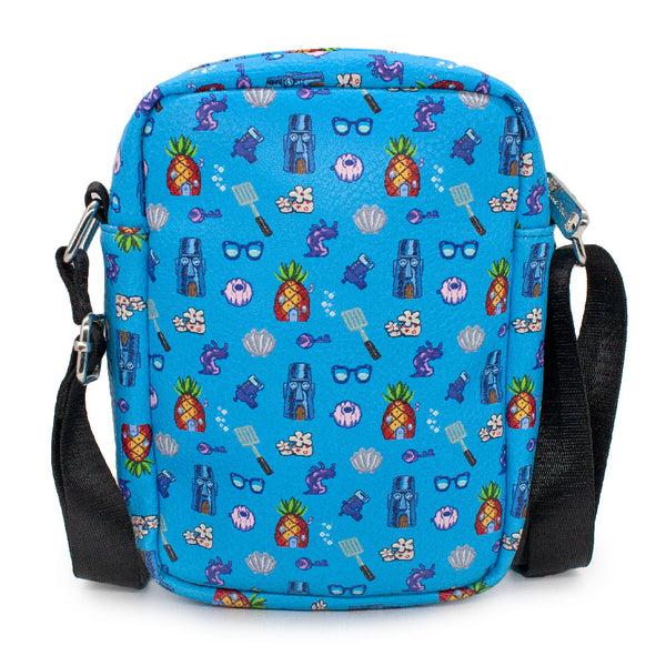 Buckle Down Women's Crossbody Wallet - SpongeBob SquarePants Under The Sea Icons Collage Blue