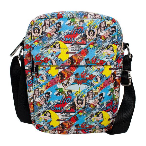 buckle down Women's Crossbody Wallet - Wonder Woman Comics Scenes Through the Years Stacked