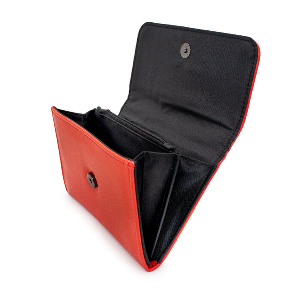 Buckle Down Women's Fold Over Wallet Rectangle PU - Tom And Jerry Smiling Pose Red