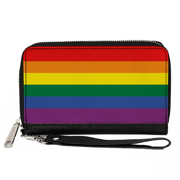 buckle down Women's PU Zip Around Wallet Rectangle - Flag Pride Rainbow