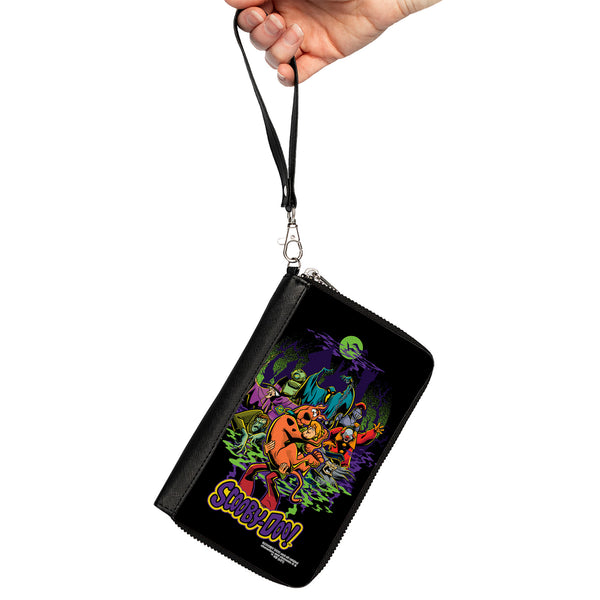 Buckle Down Women's PU Zip Around Wallet Rectangle - SCOOBY-DOO Shaggy Carrying Scooby-Doo With Monsters Pose