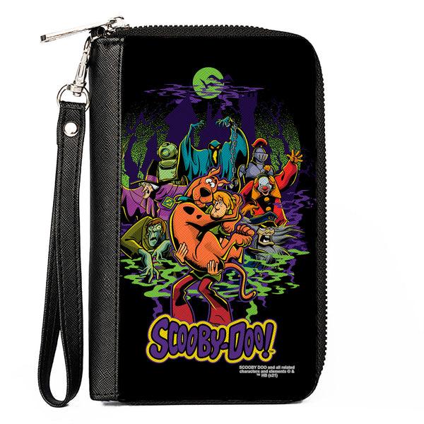 buckle down Women's PU Zip Around Wallet Rectangle - SCOOBY-DOO Shaggy Carrying Scooby-Doo with Monsters Pose