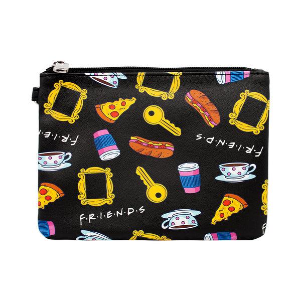 buckle down Women's Wallet Single Pocket Wristlet - Friends Television Show Icons Collage Black Multi Color