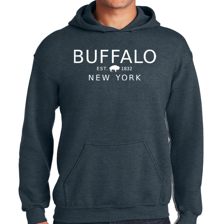 buffalo apparel Buffalo NY 1832 - Dark Heather - Hooded Sweatshirt