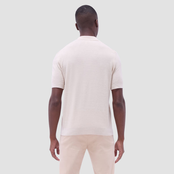 Bugatchi Abstract Knit Short Sleeve Johnny Sweater