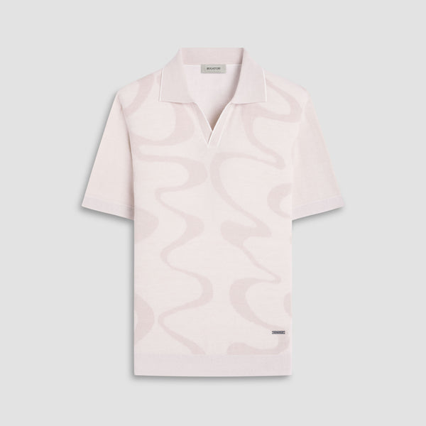 bugatchi Abstract Knit Short Sleeve Johnny Sweater