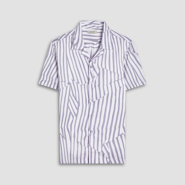 bugatchi Jackson Irregular Stripe Camp Shirt