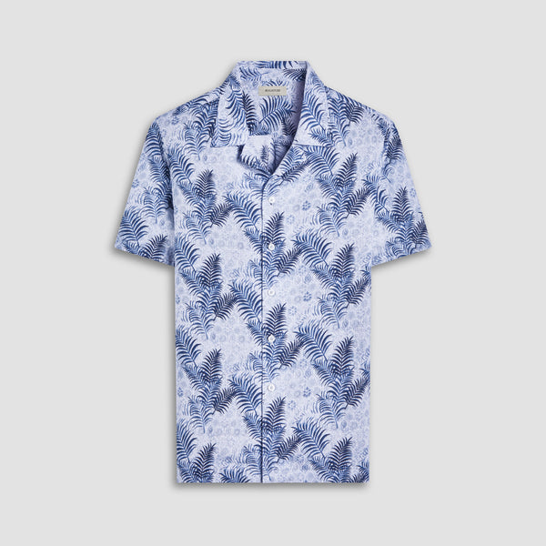 bugatchi Jackson Leaf Print Camp Shirt