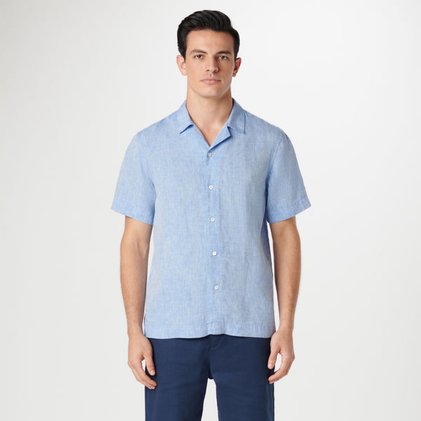 Bugatchi Jackson Solid Linen Camp Shirt