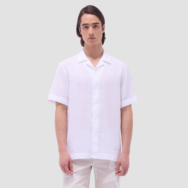 Bugatchi Jackson Solid Linen Camp Shirt
