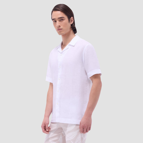 Bugatchi Jackson Solid Linen Camp Shirt