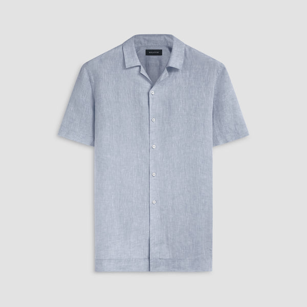 bugatchi Jackson Solid Linen Camp Shirt