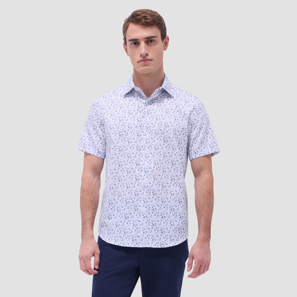Bugatchi Orson Coastal Toile Short-Sleeve Shirt