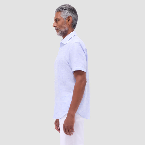 Bugatchi Orson Palm Tree Short-Sleeve Shirt