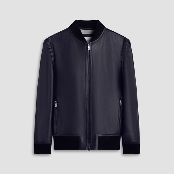Bugatchi Perforated Leather Bomber Jacket