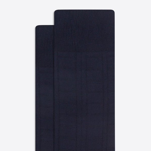 Bugatchi Raised Rib Stripe Mid-Calf Socks