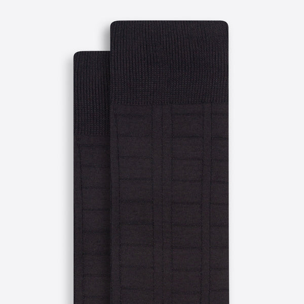Bugatchi Raised Rib Stripe Mid-Calf Socks