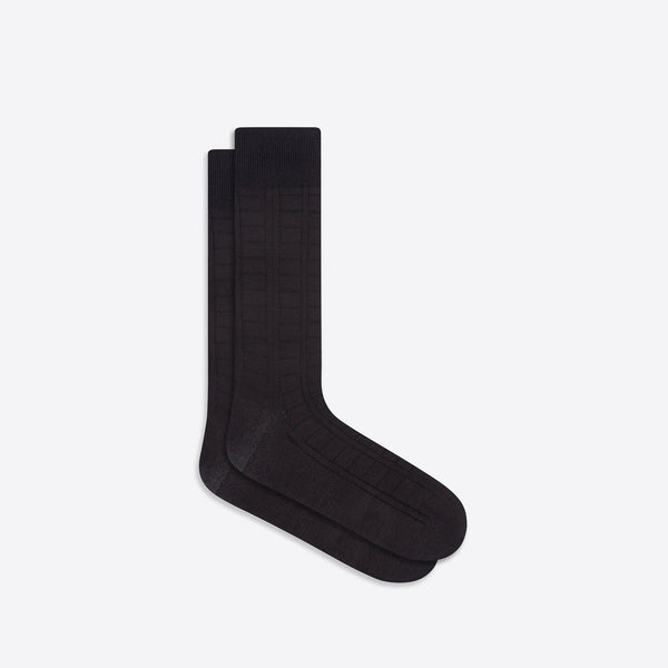 bugatchi Raised Rib Stripe Mid-Calf Socks