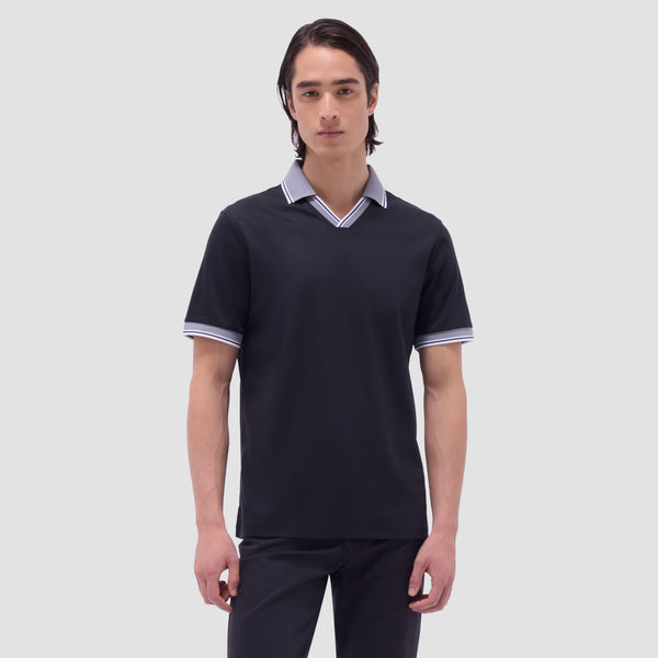 Bugatchi Solid Johnny Collar Polo Shirt