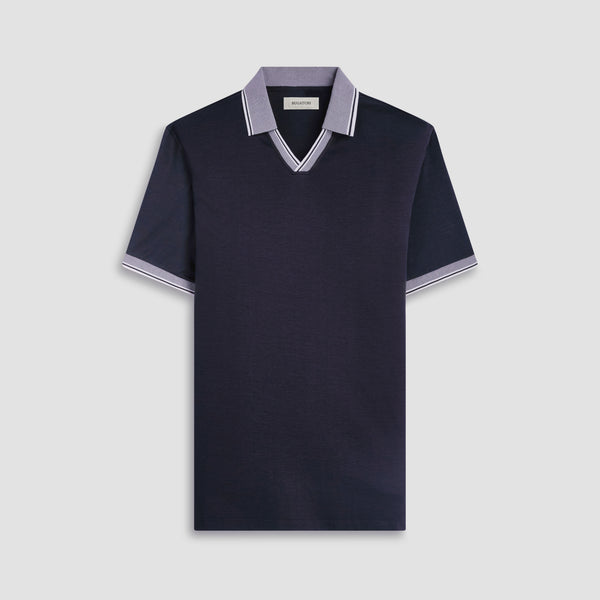 bugatchi Solid Johnny Collar Polo Shirt