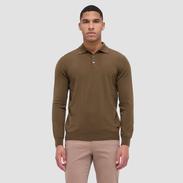 Bugatchi Super Merino™ Solid Polo Sweater