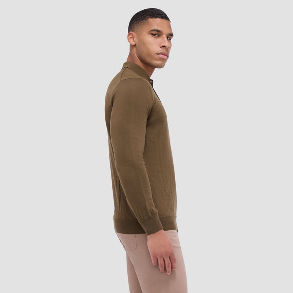 Bugatchi Super Merino™ Solid Polo Sweater