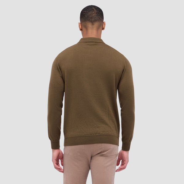 Bugatchi Super Merino™ Solid Polo Sweater
