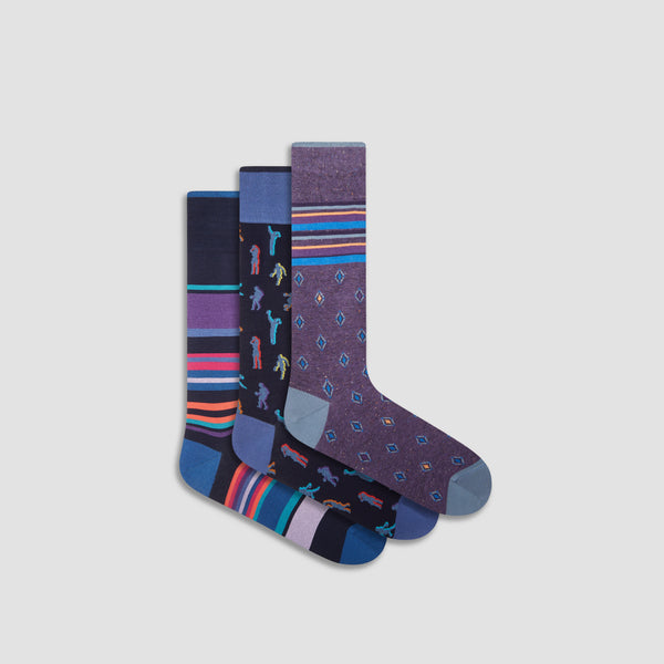 bugatchi Three-Pair Assorted Sock Box