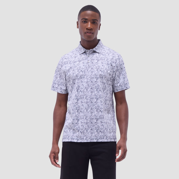 Bugatchi Victor Leaf Print OoohCotton® Polo Shirt