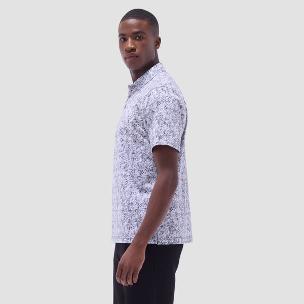 Bugatchi Victor Leaf Print OoohCotton® Polo Shirt