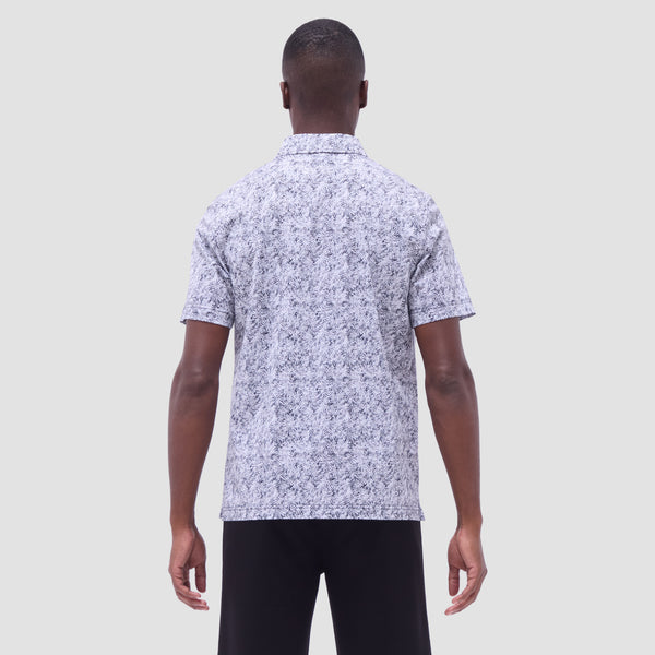Bugatchi Victor Leaf Print OoohCotton® Polo Shirt