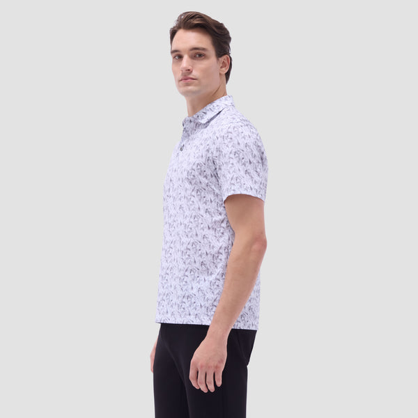 Bugatchi Victor Leaf Print OoohCotton® Polo Shirt