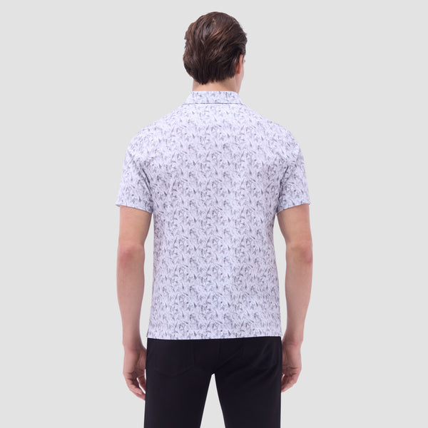 Bugatchi Victor Leaf Print OoohCotton® Polo Shirt