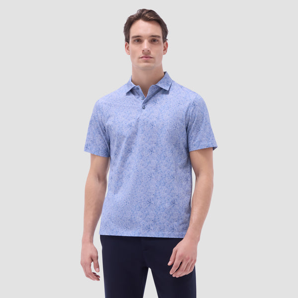 Bugatchi Victor Leaf Print OoohCotton® Polo Shirt
