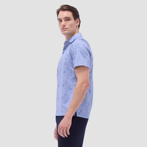 Bugatchi Victor Leaf Print OoohCotton® Polo Shirt