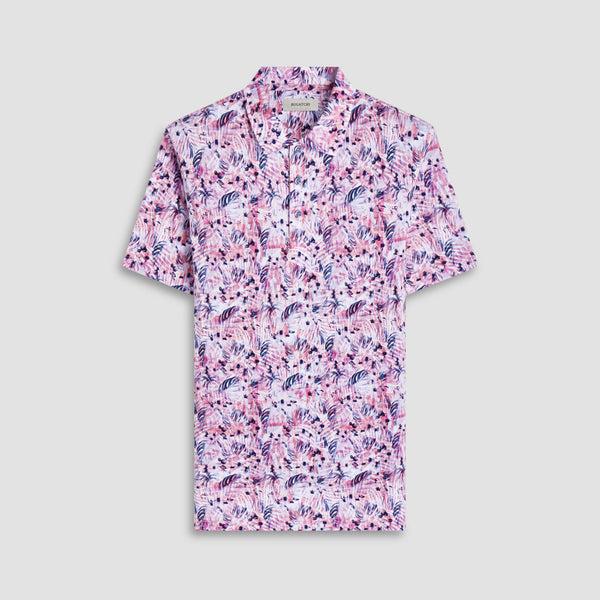 bugatchi Victor Leaf Print OoohCotton® Polo Shirt