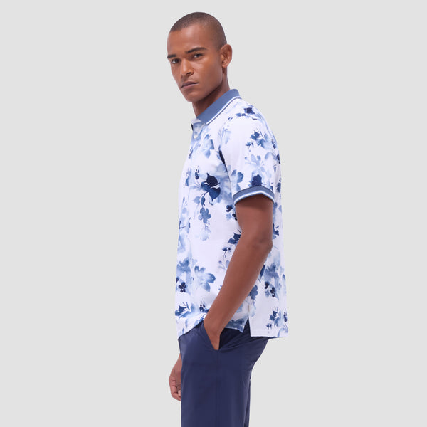 Bugatchi Watercolor Floral Polo Shirt